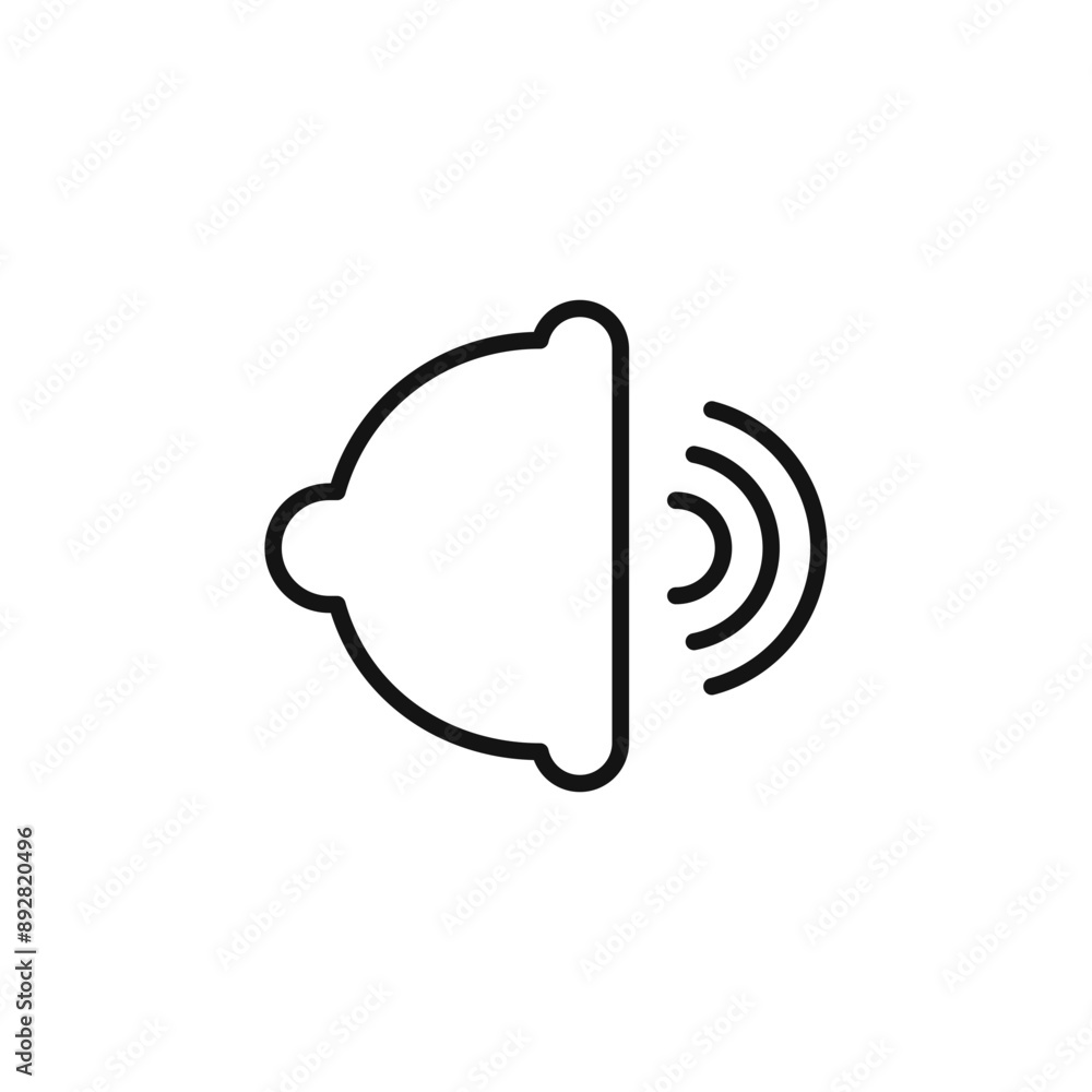 Speaker volume icon outline collection in black and on white background Speaker volume icon outline collection in black and on white background