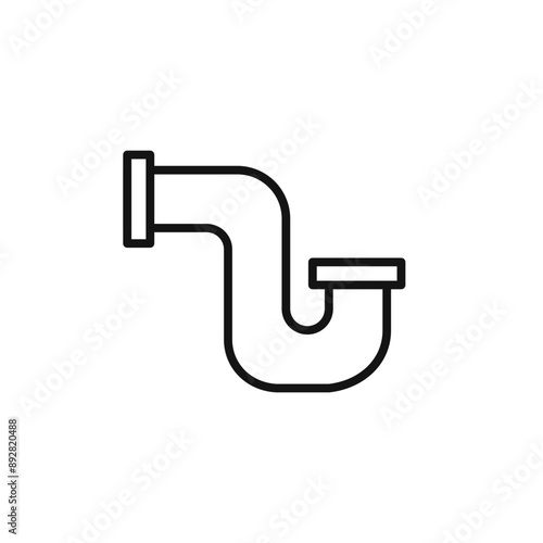 Water pipes icon outline collection in black and on white background