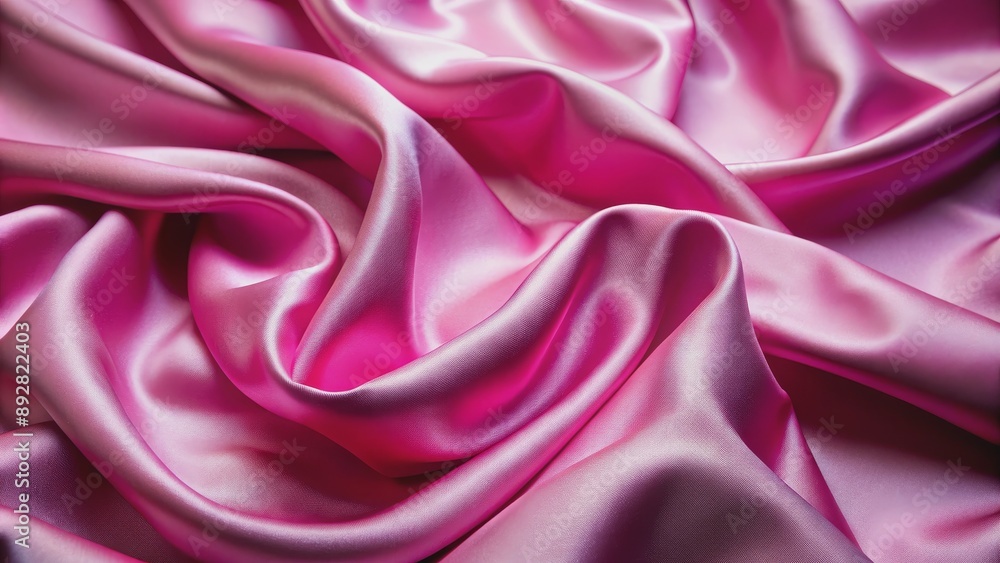Obraz premium Pink Satin Draped Fabric Texture, Satin, Fabric Texture, Pink, Draped