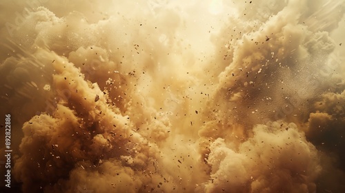 Dynamic Dust Explosion Captivating Chaos in Warm Hues Nikon Z6 II Stock Image photo