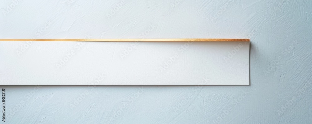 Obraz premium A clean, minimal design with a thin, horizontal gold line dividing the top and bottom, with the bottom half left blank for copy space