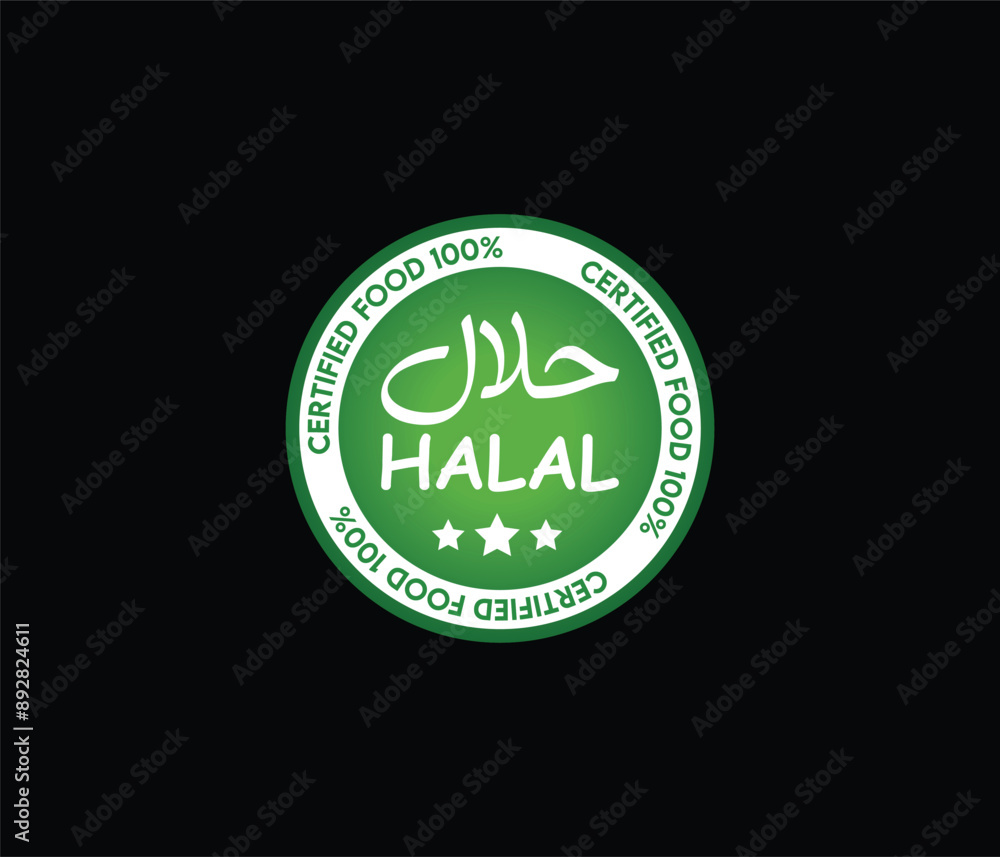 Halal food lebal, Approved Halal food badge vector icon for foods labeling, food apps and web Halal food lebal, Approved Halal food badge vector icon for foods labeling, food apps and web
