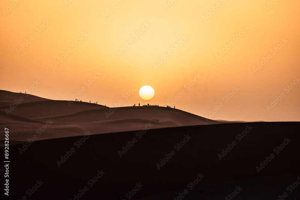 A desert sunset paints the sky with vibrant hues of orange, pink, and purple, casting a magical glow over the golden dunes. The tranquil scene is both breathtaking and serene, offering a perfect A desert sunset paints the sky with vibrant hues of orange, pink, and purple, casting a magical glow over the golden dunes. The tranquil scene is both breathtaking and serene, offering a perfect