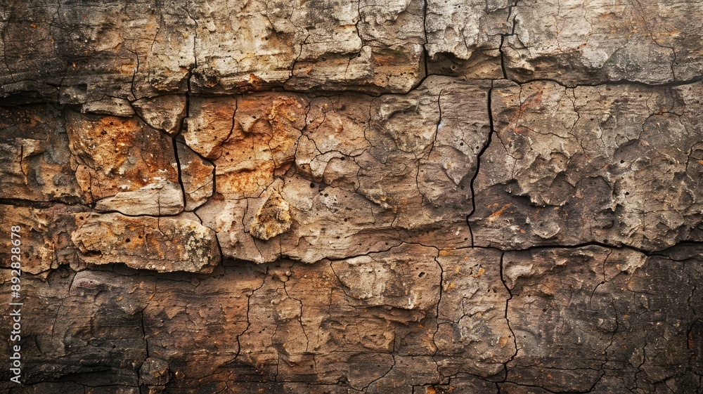 Weathered brownish tree bark texture with deep cracks and rough surface details Weathered brownish tree bark texture with deep cracks and rough surface details