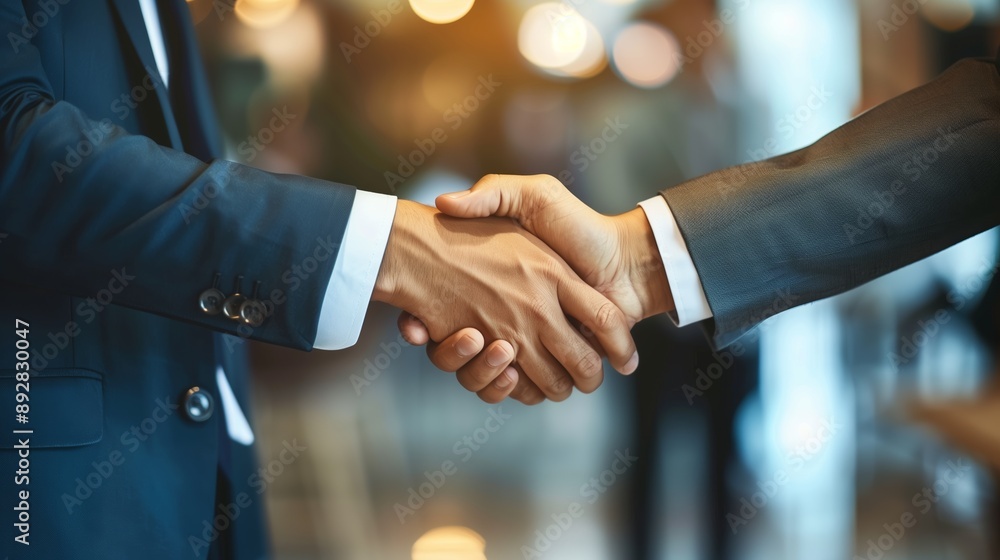 Close up businessman shaking hands with business partner Close up businessman shaking hands with business partner