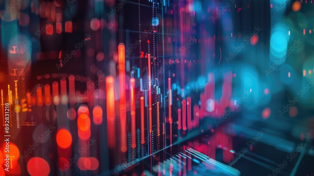 Abstract technology background with glowing blue and red lines on dark backdrop Abstract technology background with glowing blue and red lines on dark backdrop