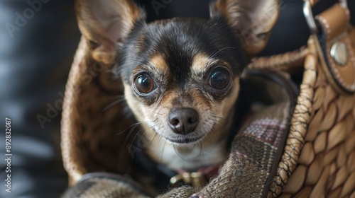 Wallpaper Mural Chihuahua in a purse, close-up.  Torontodigital.ca