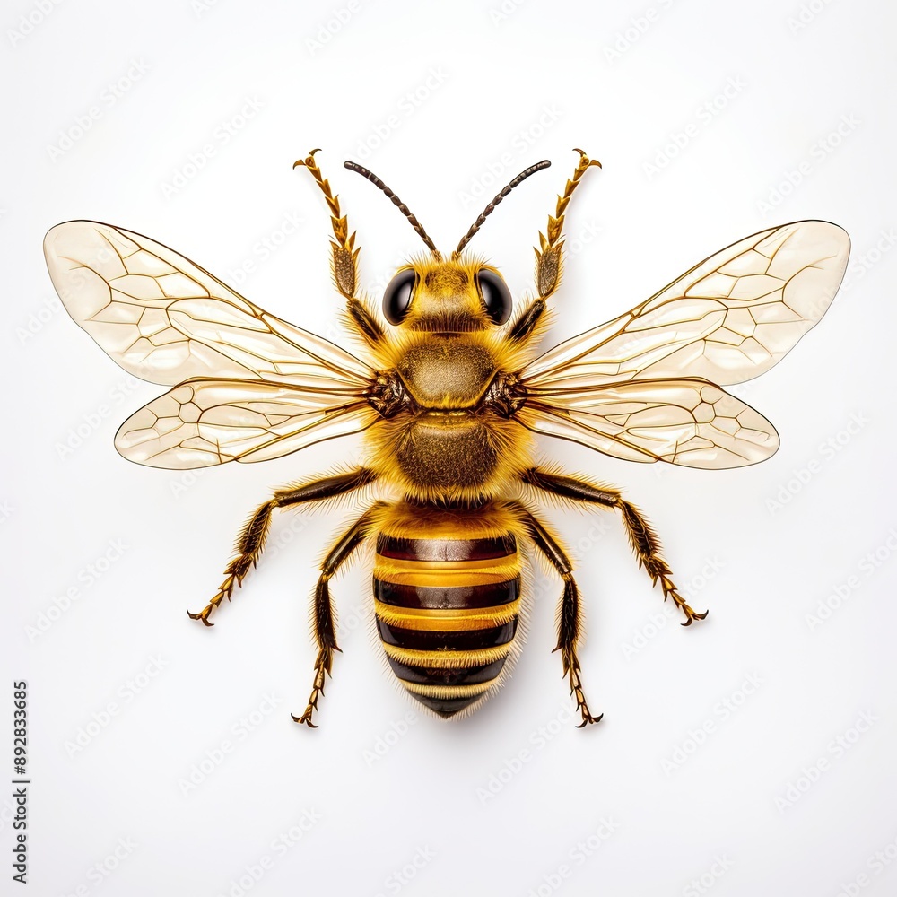 Fototapeta premium golden bee isolated on white background