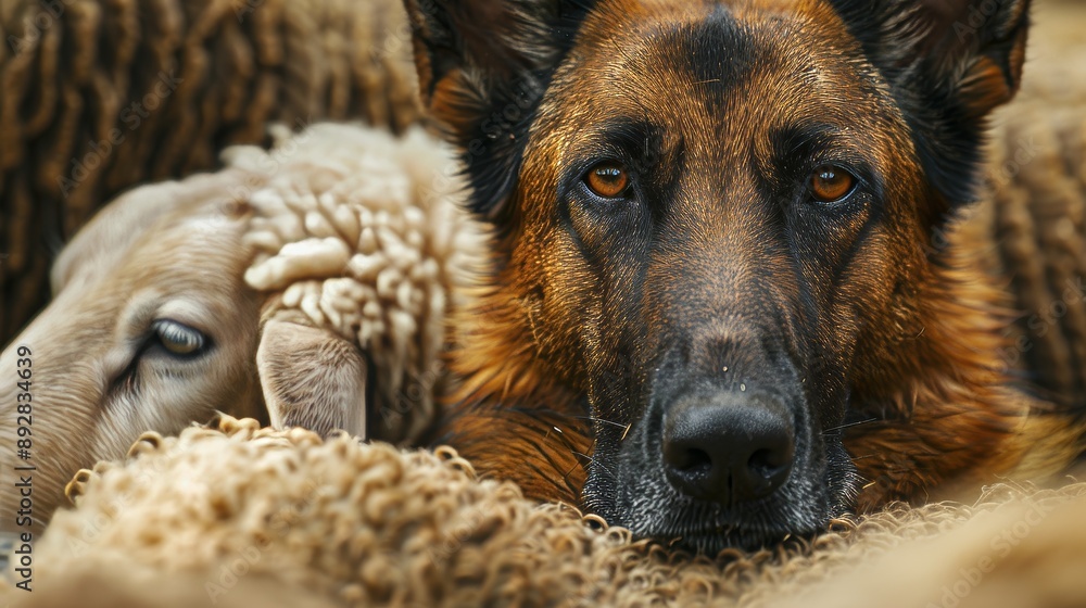 German Shepherd herding sheep German Shepherd herding sheep