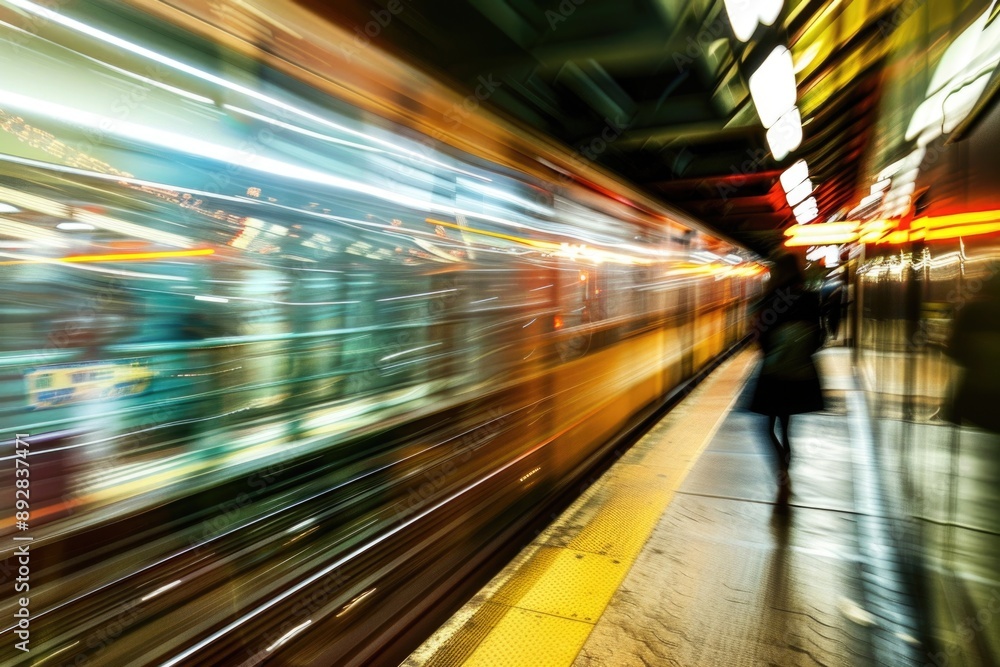 A person is seen walking on a train platform, likely waiting for their ride A person is seen walking on a train platform, likely waiting for their ride