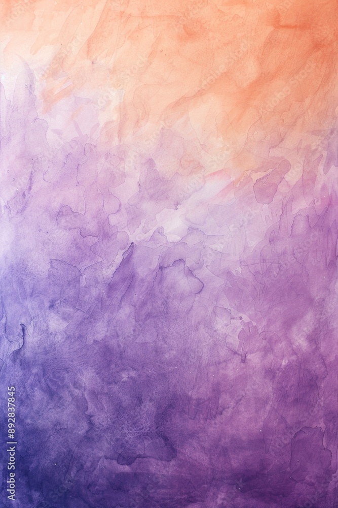 Obraz premium Abstract watercolor background in purple and orange tones, blending together to create a dreamy and ethereal effect. This versatile background would be perfect for a variety of projects