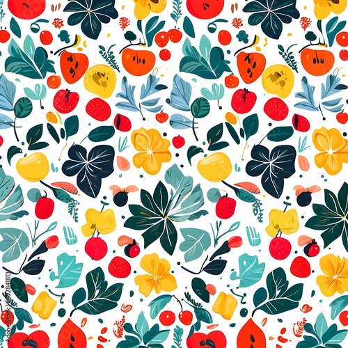 A Bountiful Harvest: Whimsical Garden Pattern