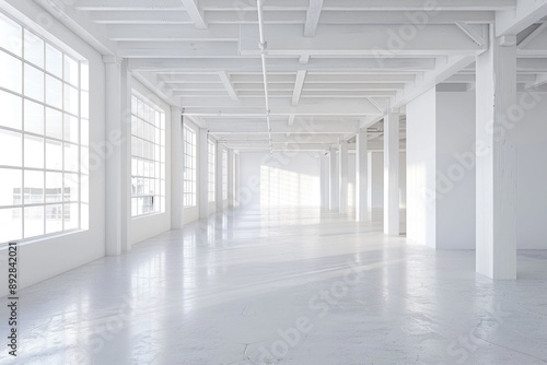 Wallpaper Mural Commercial Interior Painting. Blank White Room in Unfinished Building Renovation Torontodigital.ca