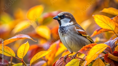 sparrow sits on a branch