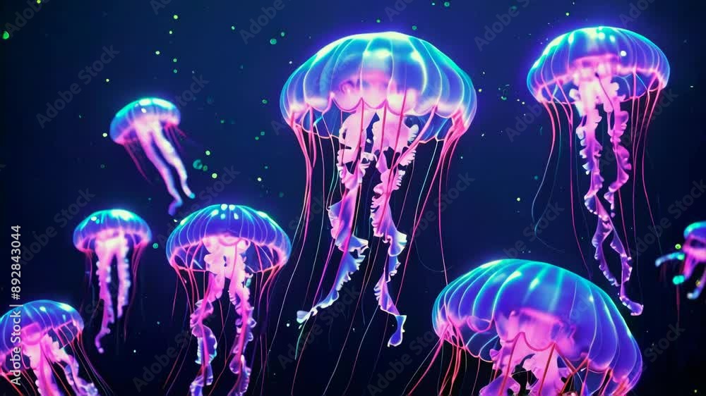 Neon Jellyfish: The Glowing Beauty of the Ocean Neon Jellyfish: The Glowing Beauty of the Ocean