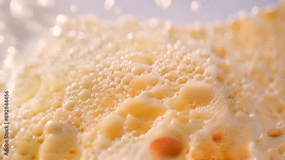 The closeup of a loofah in use showcases its ability to create a foamy lather leaving the skin feeling clean and refreshed. The closeup of a loofah in use showcases its ability to create a foamy lather leaving the skin feeling clean and refreshed.