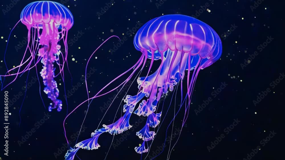 Captivating Purple Jellyfish in the Ocean Captivating Purple Jellyfish in the Ocean