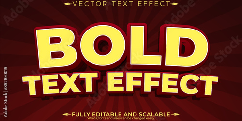 Wallpaper Mural Bold editable text effect, customizable red and retro 3d font style Torontodigital.ca