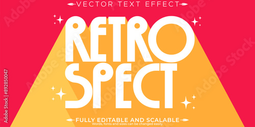 Retro sticker text effect, editable 70s and 80s text style