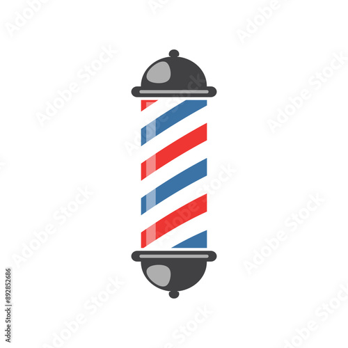 Barber pole icon, Classic barber shop pole icon Isolated on white background 