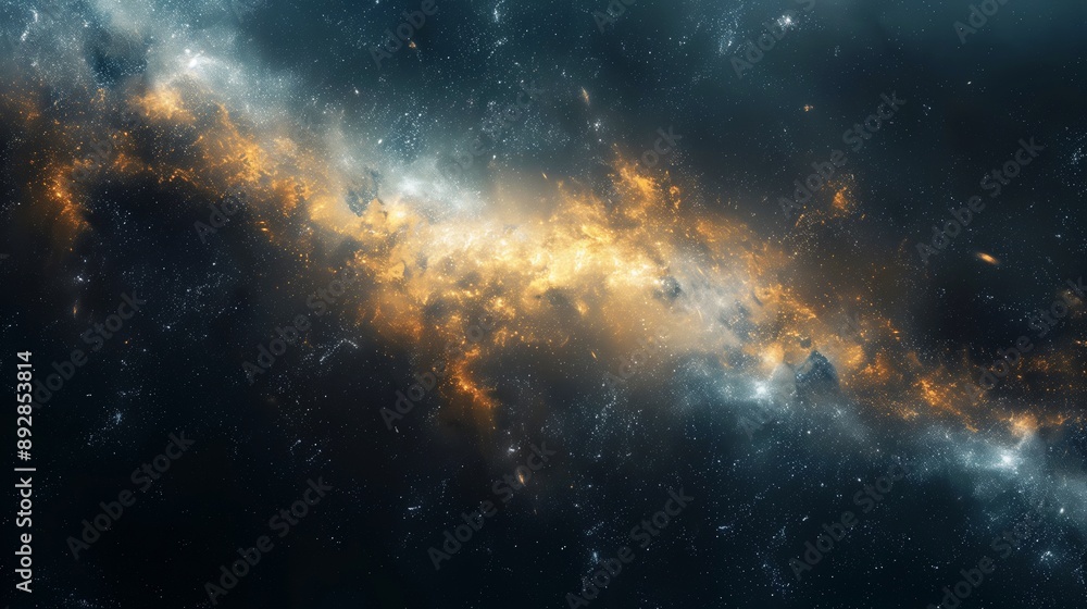 Fototapeta premium Minimalistic luxurious representation of the Milky Way, perfect for space-themed designs and backdrops. 