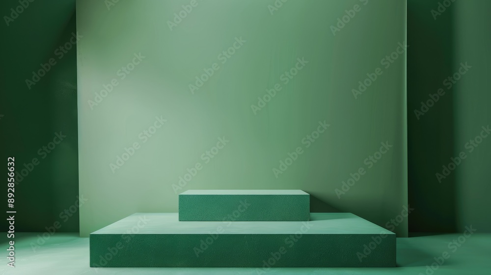 Green studio backdrop for product display, blank space Green studio backdrop for product display, blank space