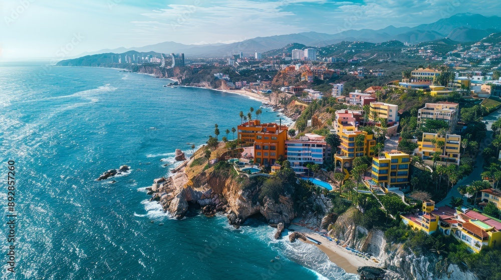 Aerial view of the coast of Mexico Aerial view of the coast of Mexico