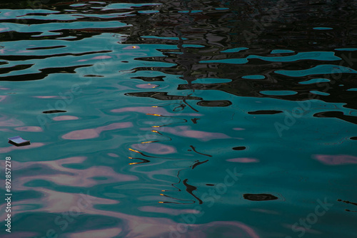 reflections in the Khlong Saen Saep canal  photo