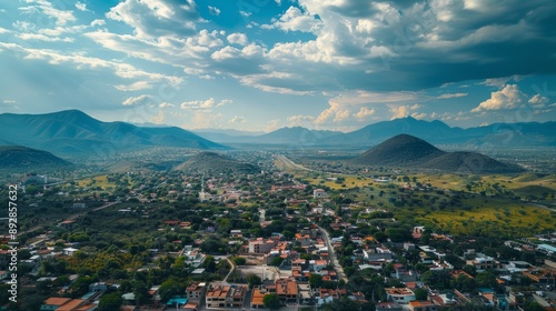 Aerial view of the coast of Mexico