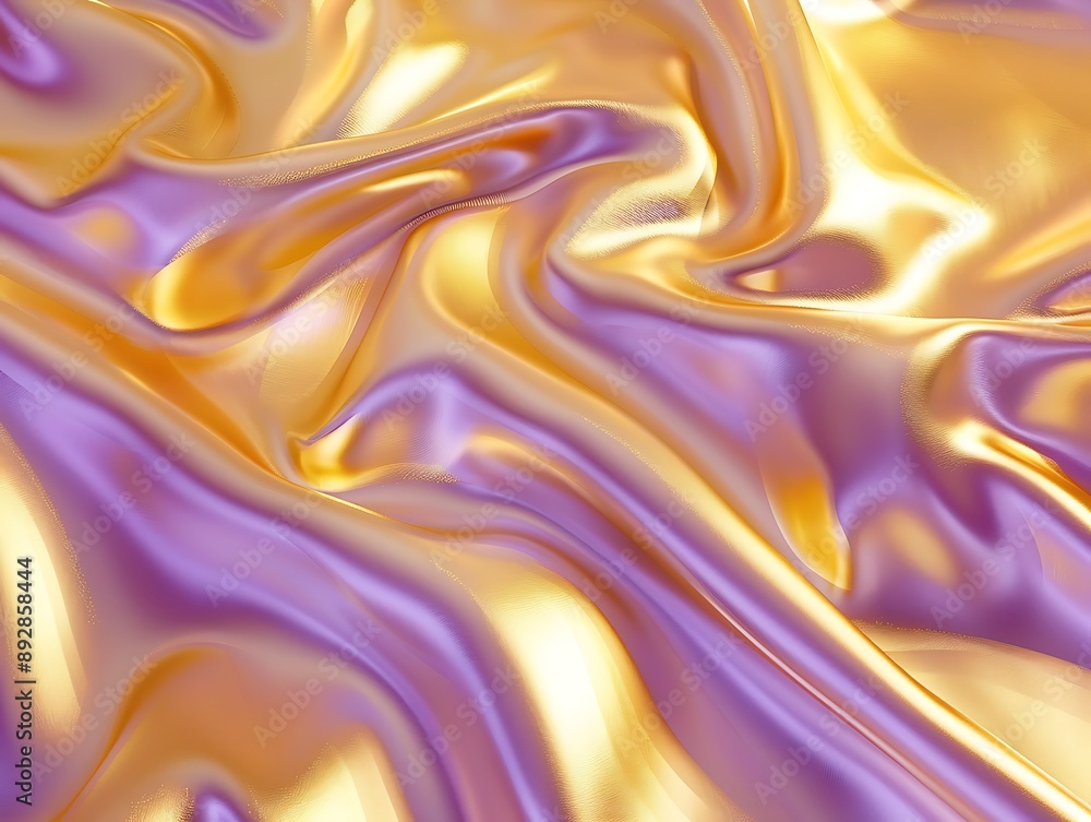 Fototapeta premium A luminous gold backdrop with a solid lavender color. 32k, full ultra hd, high resolution