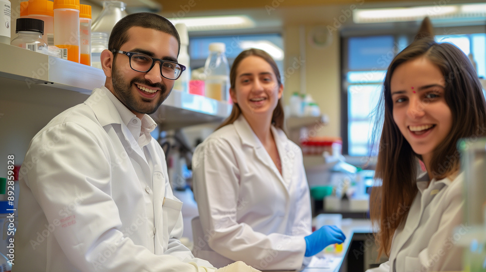 researchers designing and testing biosensors for detecting specific molecules or pathogens in a bioanalytical chemistry lab researchers designing and testing biosensors for detecting specific molecules or pathogens in a bioanalytical chemistry lab