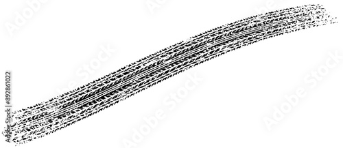 Vector illustration of winding car tire tread marks on a white background. Perfect for automotive design projects