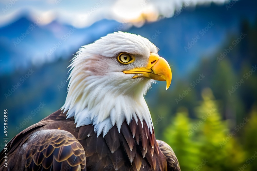 Obraz premium Close-Up Portrait of a Bald Eagle