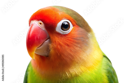 A Green And Red Lovebird Posing photo