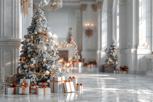 Decorated Christmas Tree With Presents