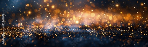 Golden And Blue Glitter Background