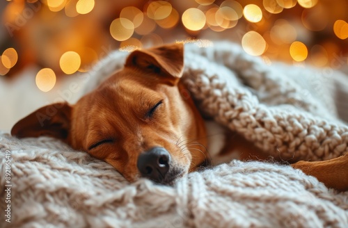 Dog Sleeping Under Blanket