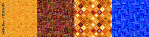 Seamless color geometric pattern set