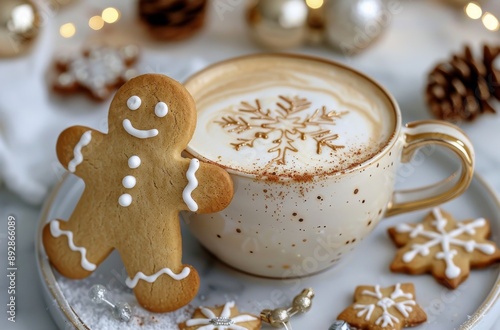 Gingerbread Man Cookie In Teacup