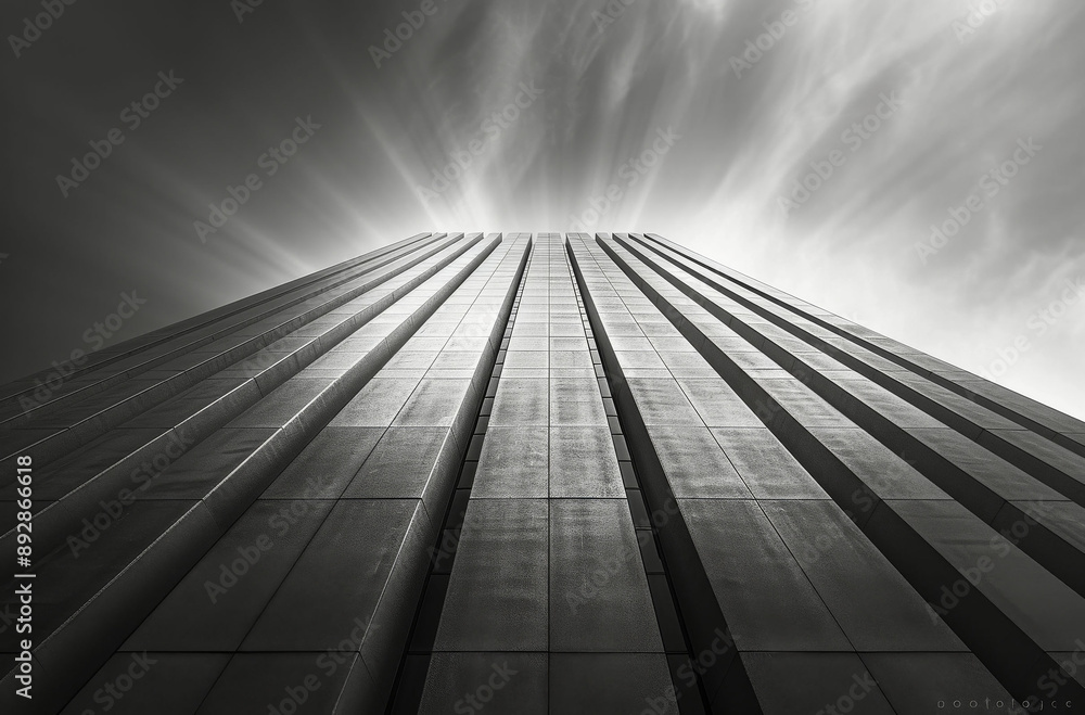 Skyscraper Facade Under Cloudy Sky Skyscraper Facade Under Cloudy Sky