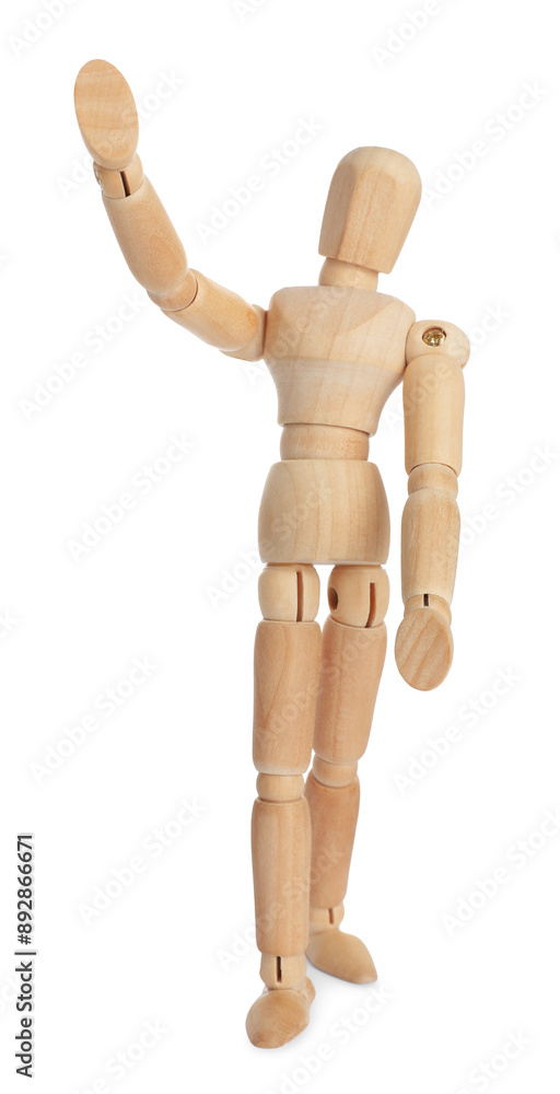 Wooden human model on white background. Mini mannequin Wooden human model on white background. Mini mannequin