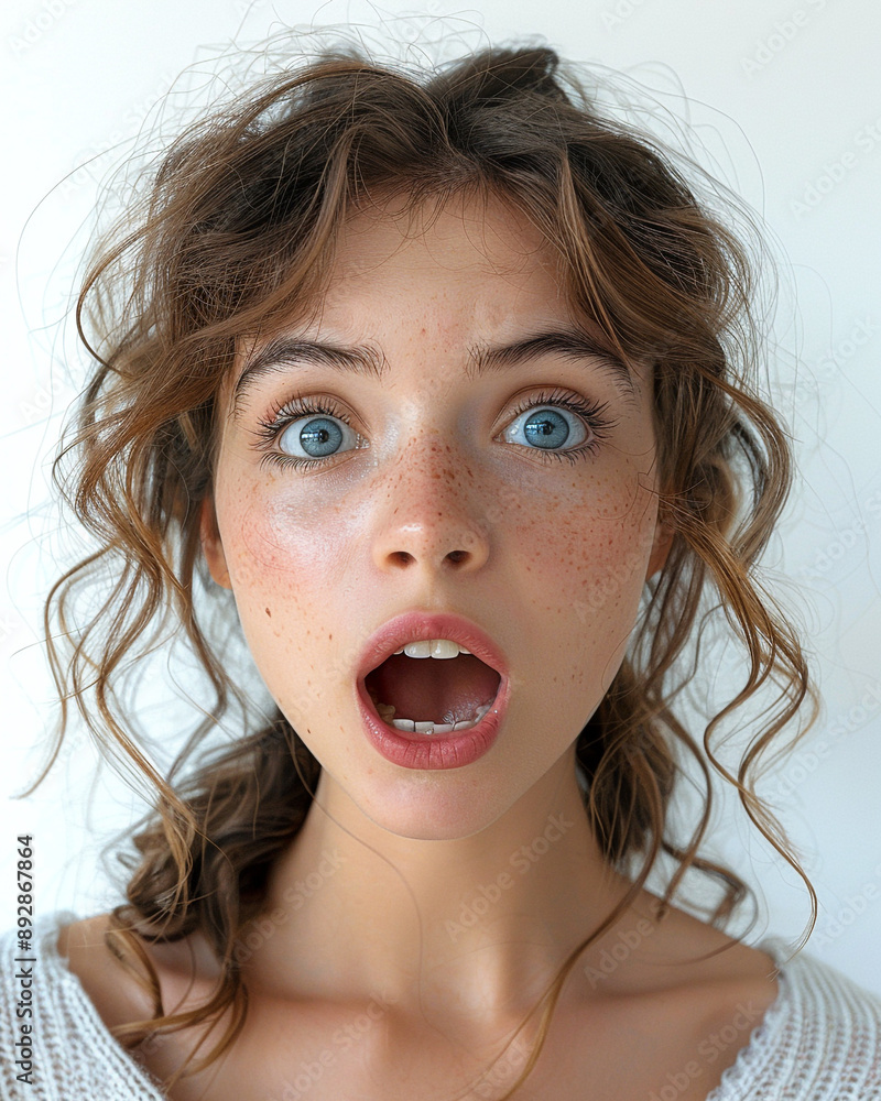 Girl with surprised and angry expression Girl with surprised and angry expression