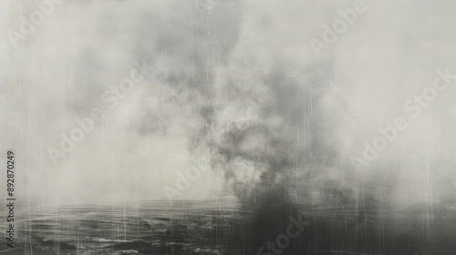 Monochrome image of a boat emitting considerable smoke on water