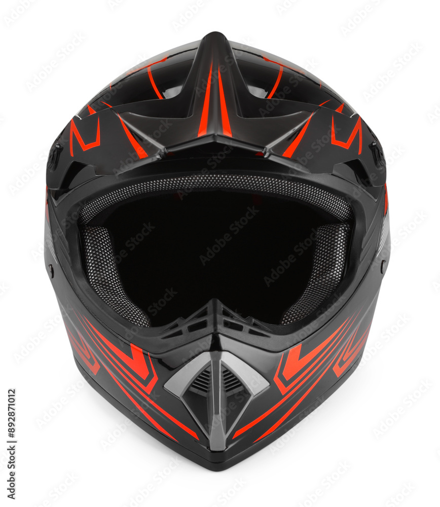 New modern motorcycle helmet isolated on white New modern motorcycle helmet isolated on white