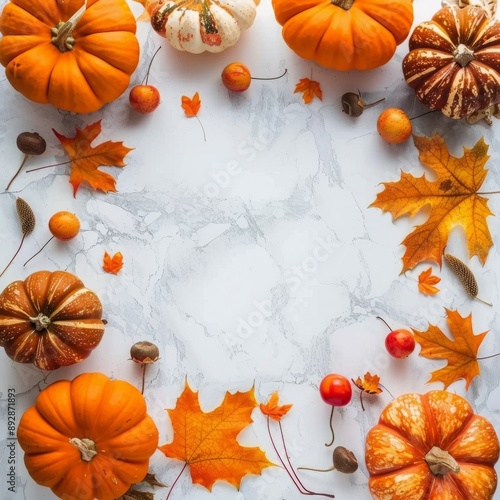 Autumn Pumpkin Frame Background