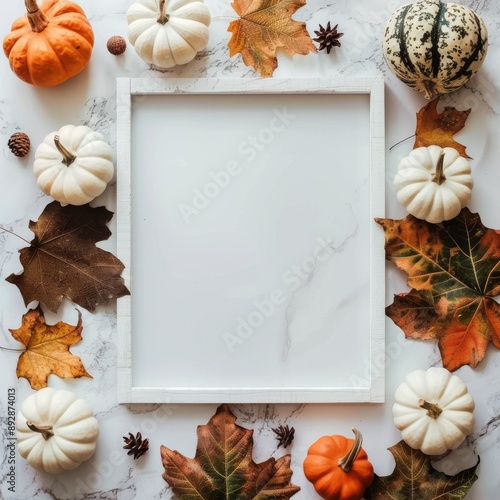 Autumn Pumpkin Frame Background
