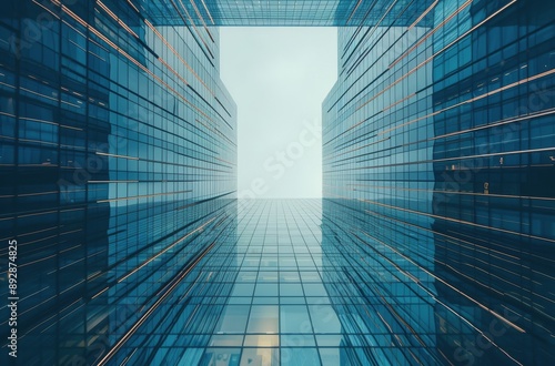 Skyward View of Modern Skyscrapers