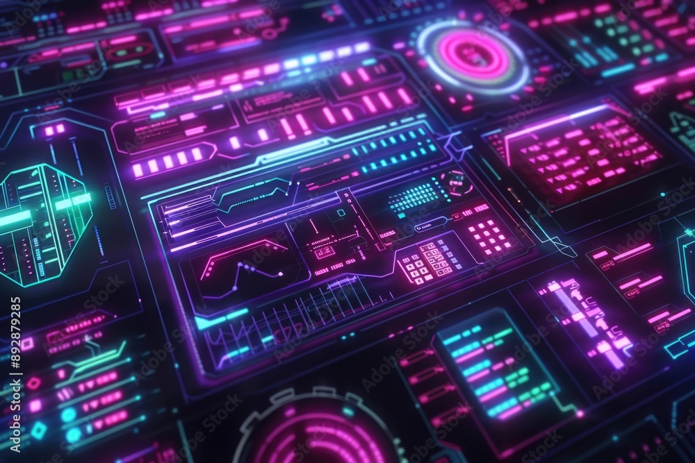 A collection of electronic devices emitting light A collection of electronic devices emitting light