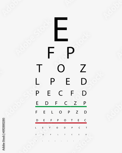 Eye exam and vision testing diagnostic procedure