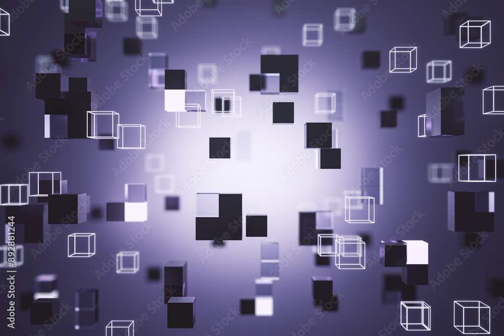 Creative digital gray cubes background with mock up place. 3D Rendering. Creative digital gray cubes background with mock up place. 3D Rendering.